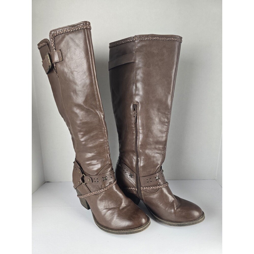 Jellypop Honor Tall Knee High Boots Women Size 7.5M Dark Brown Riding Boots West